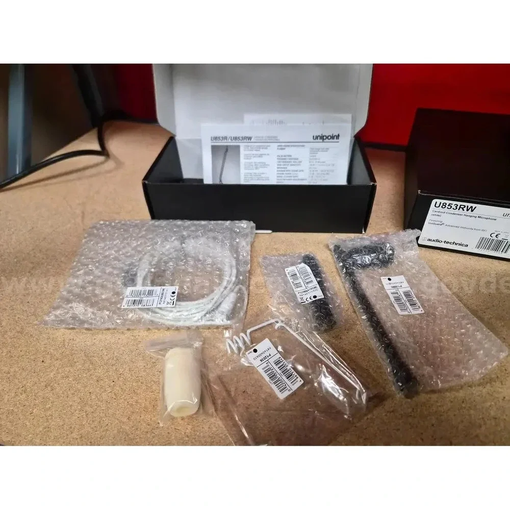 Audio-Technica U853RW UniPoint Condenser Hanging Microphone White Cardioid NEW